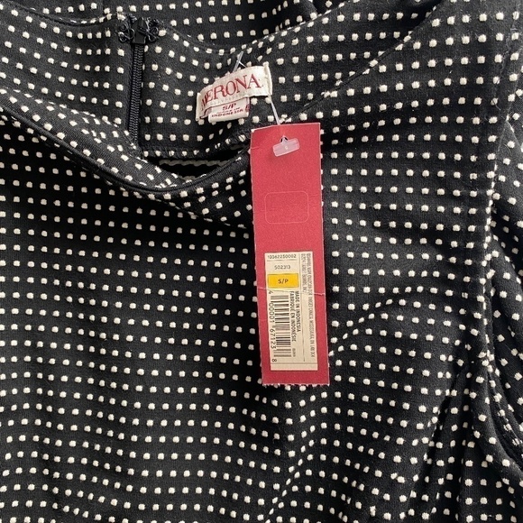 Merona sleeveless black with white polka dot dress NWT size S fit and flare - Picture 5 of 8